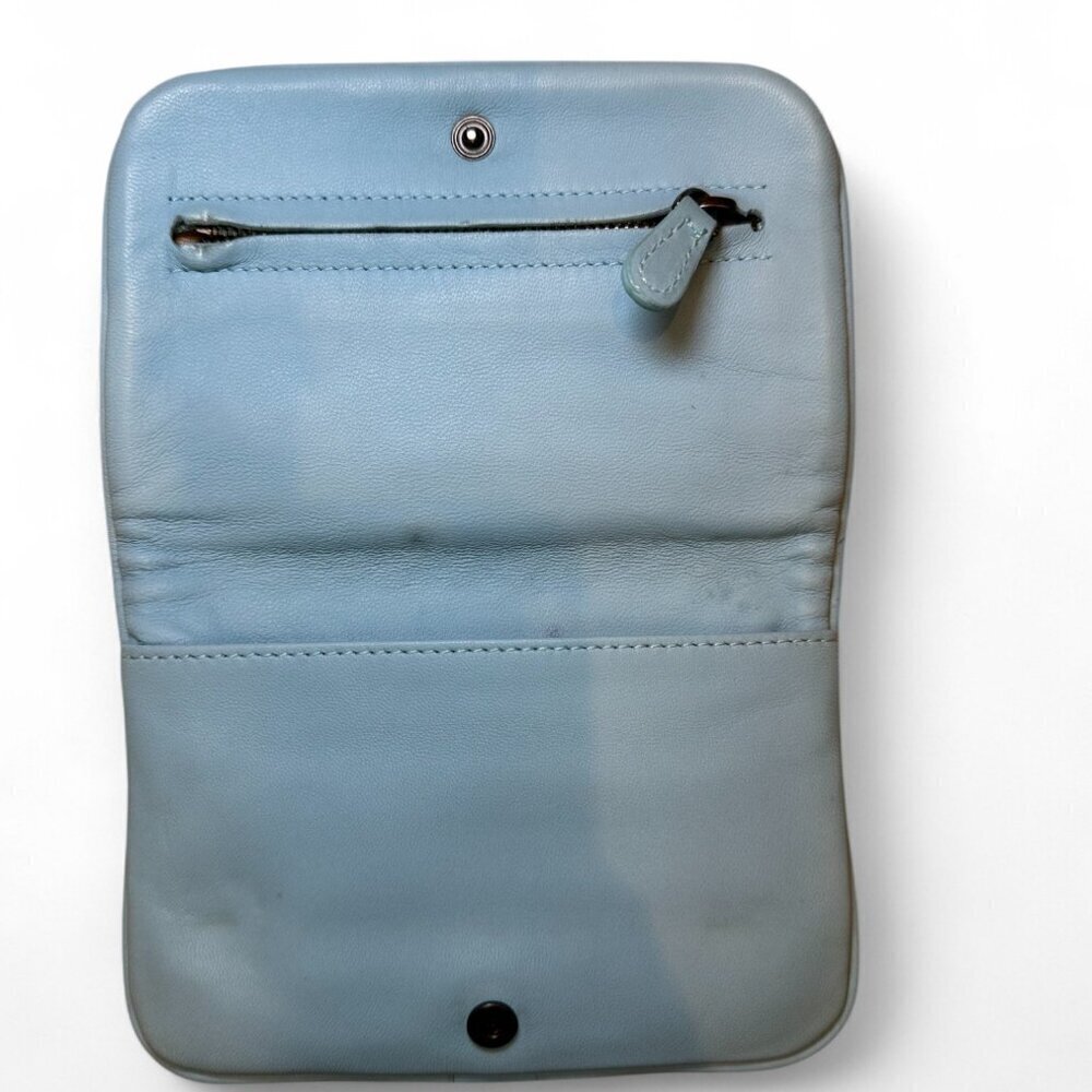 Bottega Veneta Intrecciato Leather Compact Bi-Fold Wallet - Light Blue - Picture 3 of 16